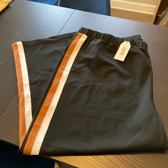 Universal Standard 2X wide-leg ponte pant with white and ochre stripe - NWT - Picture 7 of 7